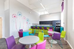 School Staff Room Interior Design With A Kitchen And New Furniture 250x167 